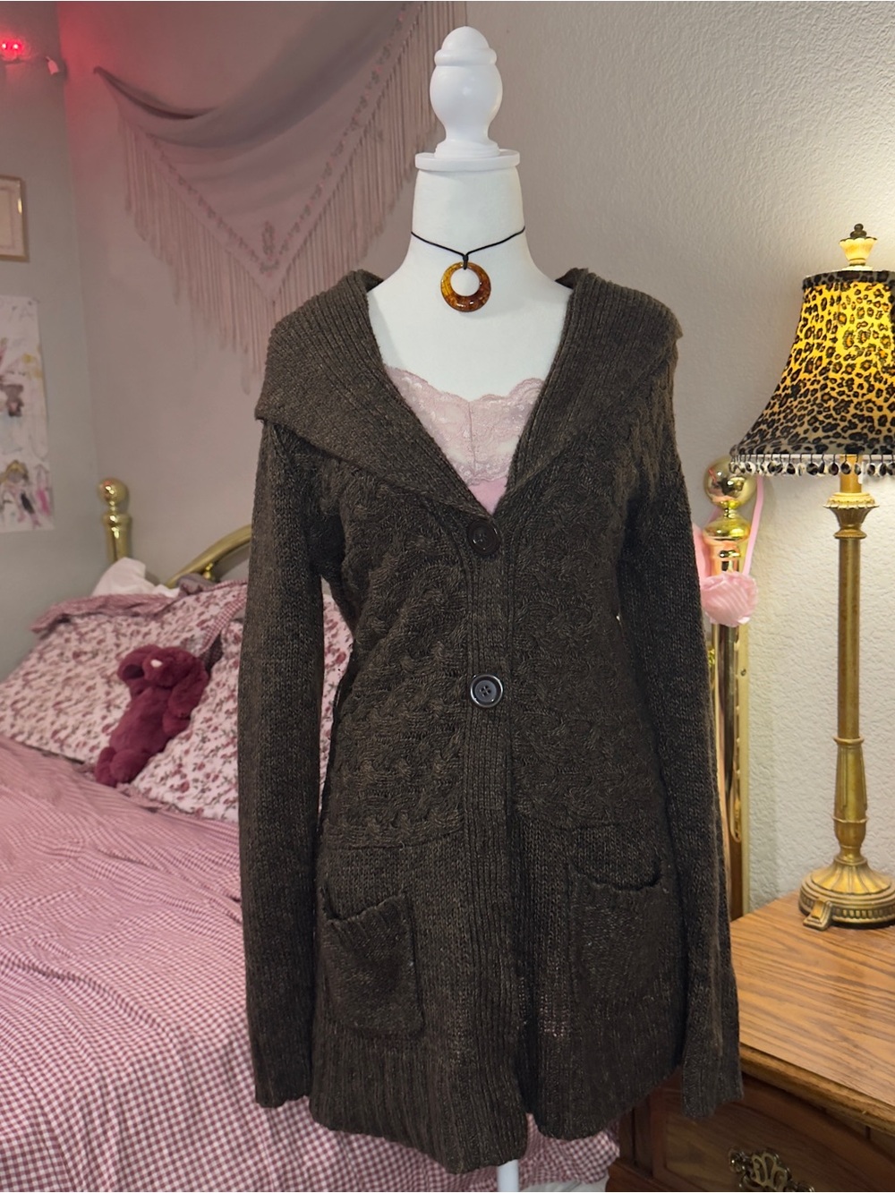 Y2K Brown It’s our time cardigan top